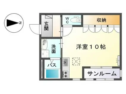 イーストサイドIII(ワンルーム/2階)の間取り写真