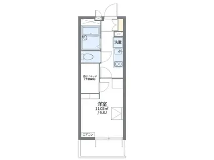 レオパレス加島駅ダイレクトI(1K/1階)の間取り写真