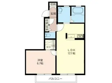 ヴィラロゴス(1LDK/1階)の間取り写真