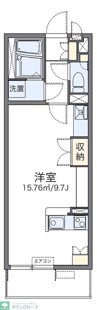 レオネクストアーバンブルー(ワンルーム/2階)の間取り写真