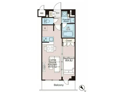 CREATIF三軒茶屋(1LDK/4階)の間取り写真