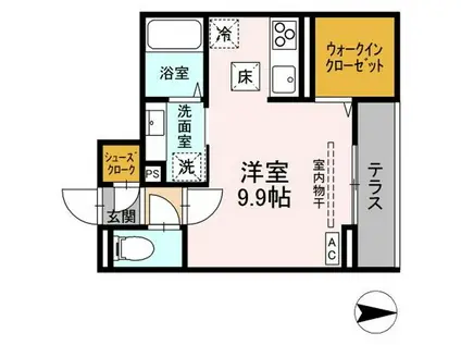 J-ROOM妃 VII番館 屋代駅前(ワンルーム/1階)の間取り写真