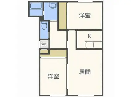 コートシンフォニーI(2LDK/2階)の間取り写真