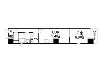LN南河堀(1LDK/5階)の間取り写真