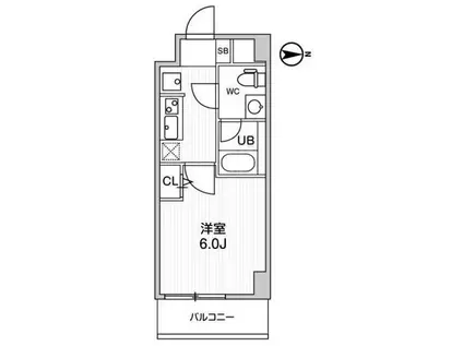 ALTERNA四つ木(1K/3階)の間取り写真