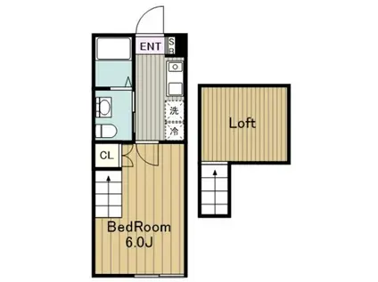 ル・クレージュ(1K/1階)の間取り写真