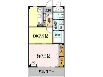 アージュヴェール(1DK/1階)の間取り写真