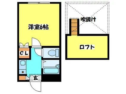 ジラソーレ(1K/1階)の間取り写真