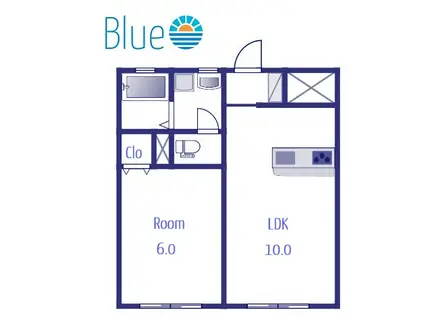 プエル夕 口ホ(1LDK/1階)の間取り写真