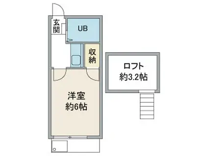ピュア川越(1K/1階)の間取り写真