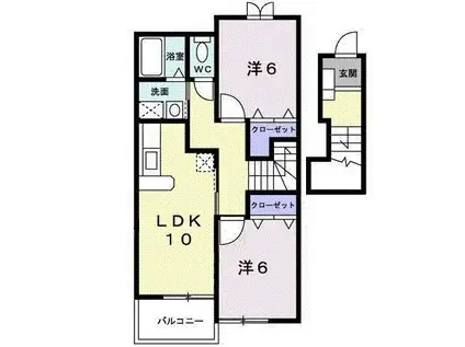 ラフォーレ森(2LDK/2階)の間取り写真