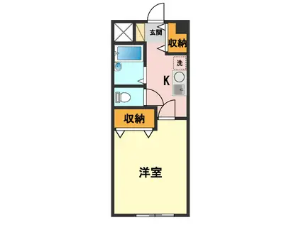 サイプレスガーデン(1K/3階)の間取り写真
