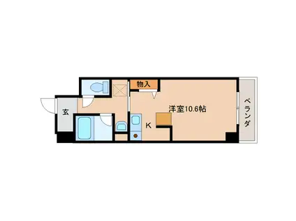 フレアコート奈良(ワンルーム/5階)の間取り写真