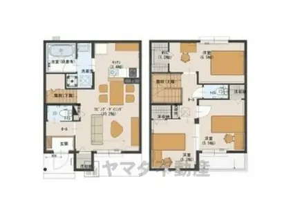 マーベルB(3LDK/2階)の間取り写真