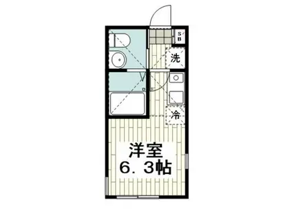 ハーミットクラブハウス新杉田A棟(ワンルーム/1階)の間取り写真