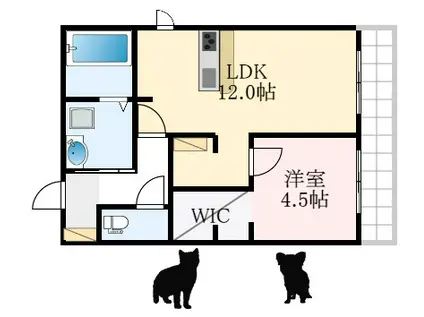アヴェルラ堺(1LDK/2階)の間取り写真