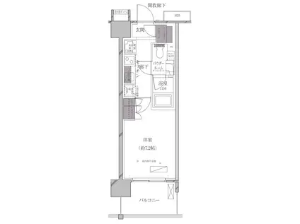 A-STANDARD芝浦(1K/3階)の間取り写真