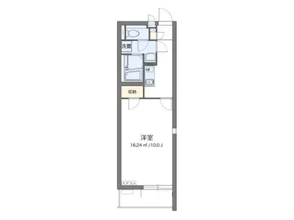 クレイノヒローム豊中南(1K/2階)の間取り写真