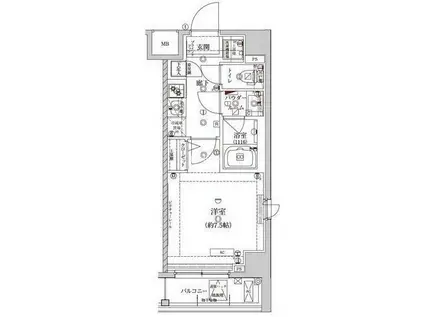 アルテシモ モーレ(1K/2階)の間取り写真