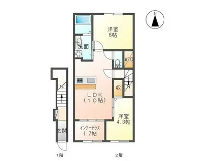 AグランドパレスII(2LDK/2階)の間取り写真