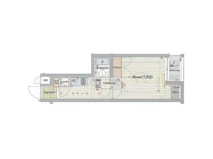 ビバリーホームズ練馬桜台(1K/B1階)の間取り写真