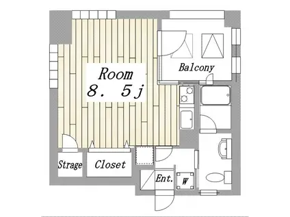 リヴィエール喜多見(ワンルーム/3階)の間取り写真