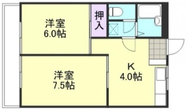 グランドールマンション(2K/3階)の間取り写真
