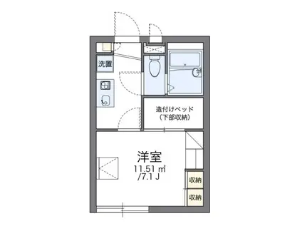 エムエスケイII(1K/2階)の間取り写真