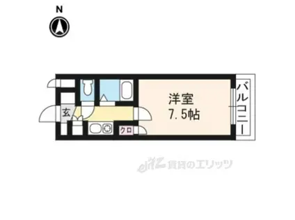 北山ピュアプラザ(1K/2階)の間取り写真