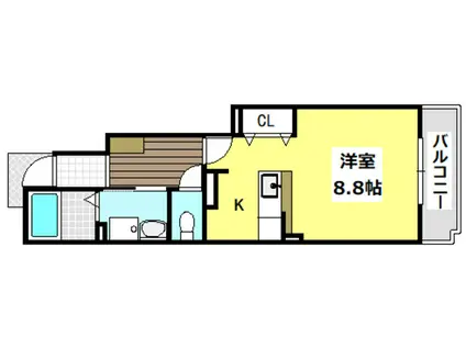 ベルヴィル(ワンルーム/1階)の間取り写真