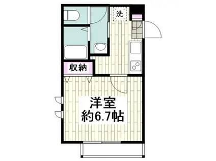 ファミール白楽(1K/1階)の間取り写真