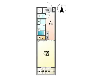 ラ・ベル・ビュー(1K/7階)の間取り写真