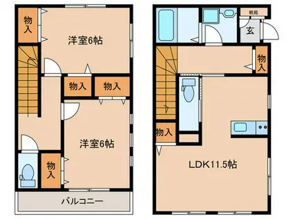 アドラブール(2LDK/1階)の間取り写真