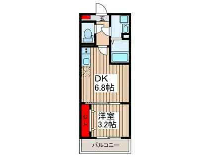 VILLAGE LUMINOUS(1DK/3階)の間取り写真