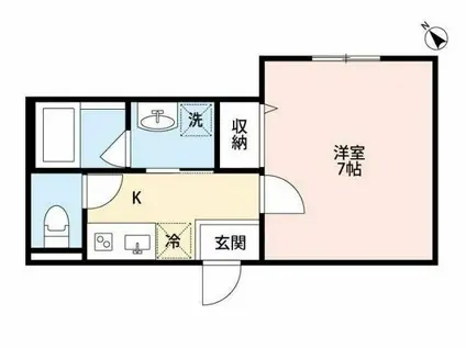 プレジールII(1K/2階)の間取り写真