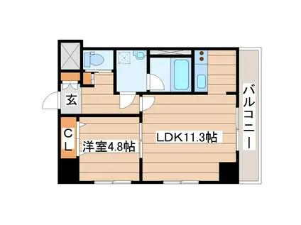 ベルレジデンス高砂(1LDK/4階)の間取り写真