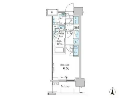 パークアクシス両国(1K/6階)の間取り写真