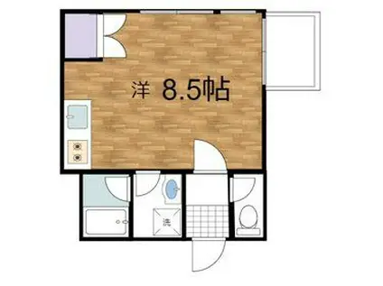 自由が丘アルジャンポルト(ワンルーム/1階)の間取り写真