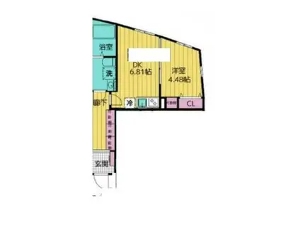 クリオ ラモード神楽坂(1DK/3階)の間取り写真