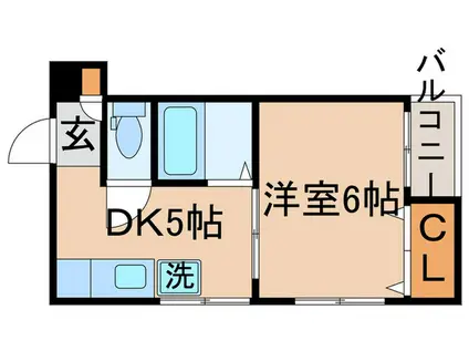 長谷ビル(1DK/2階)の間取り写真