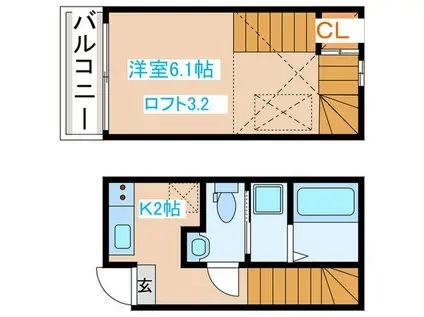 D-CASA文化町(1K/1階)の間取り写真