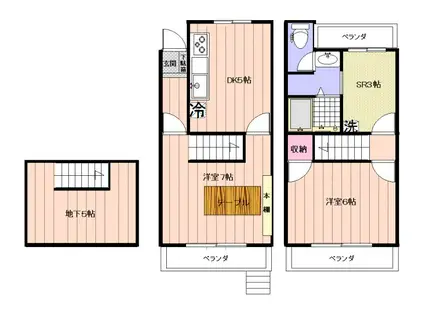 ユートップワン(2SDK/1階)の間取り写真