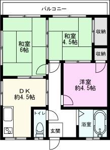 中村荘(3DK/2階)の間取り写真