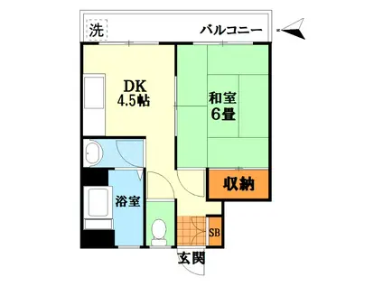 シャングリラ(1DK/4階)の間取り写真