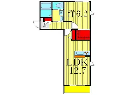 エクラシエ南柏(1LDK/3階)の間取り写真