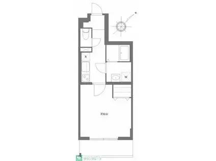 アイビーコート(1K/3階)の間取り写真