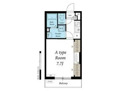 リブリ・エミネンス川越(1K/2階)の間取り写真