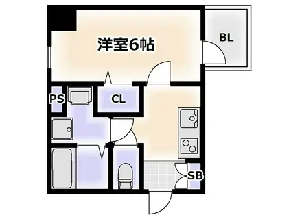 ファーストフィオーレ難波南アルマ(1K/11階)の間取り写真