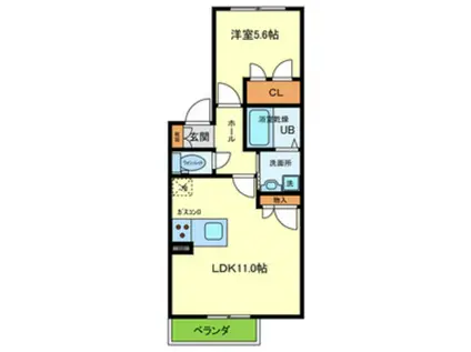 メゾンブランシェ(1LDK/1階)の間取り写真