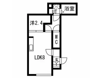 仙台前ルート(1LDK/1階)の間取り写真
